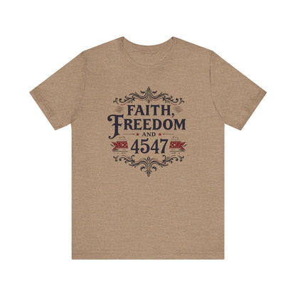 Faith and Freedom Unisex Tee | Inspirational Shirt, Casual Wear, Graphic Tee, Gift for Him, Women’s Fashion, Everyday Comfort