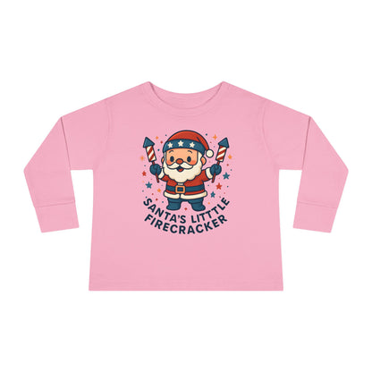 Santa’s Little Firecracker Toddler Long Sleeve Tee