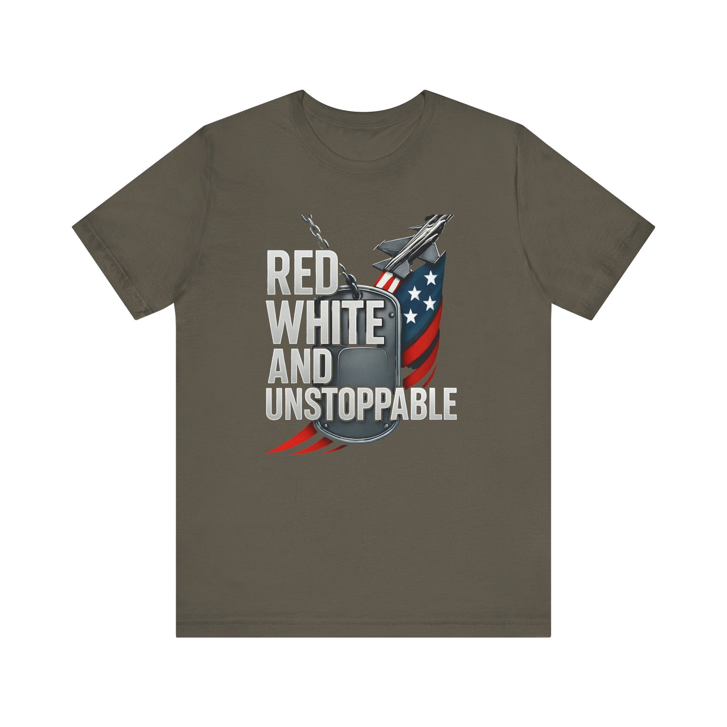 Red, White, and Unstoppable Graphic T-Shirt