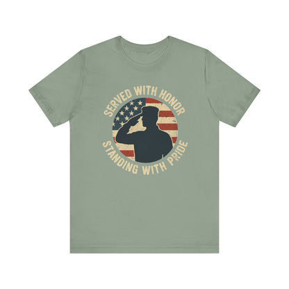 Served with Honor  American Flag Tribute T-Shirt