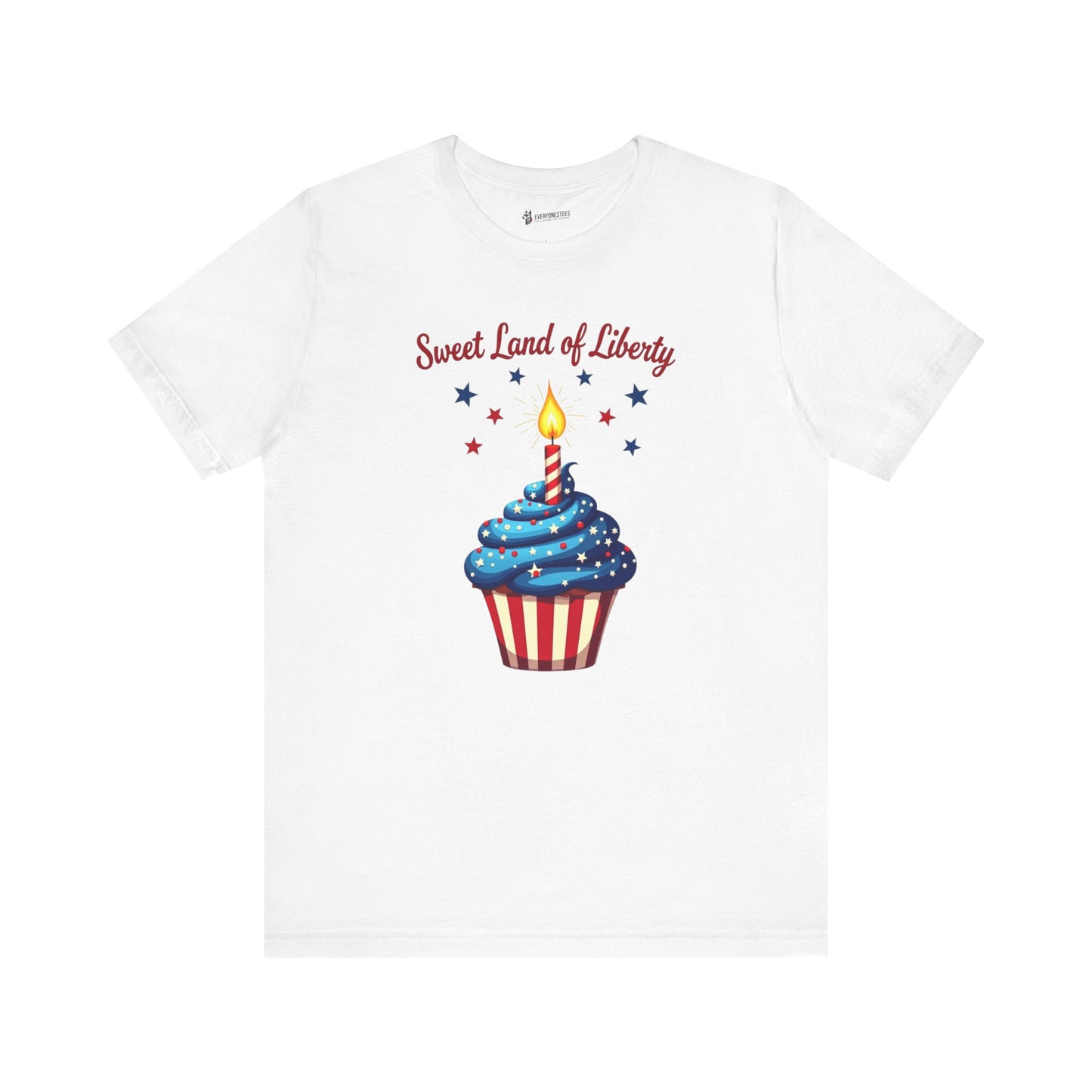 Patriotic Cupcake Tee - Sweet Land of Liberty Unisex Jersey Short Sleeve Shirt