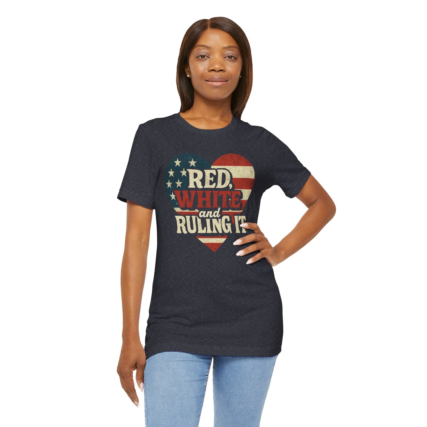 Red, White and Ruling it! Patriotic Heart Tee