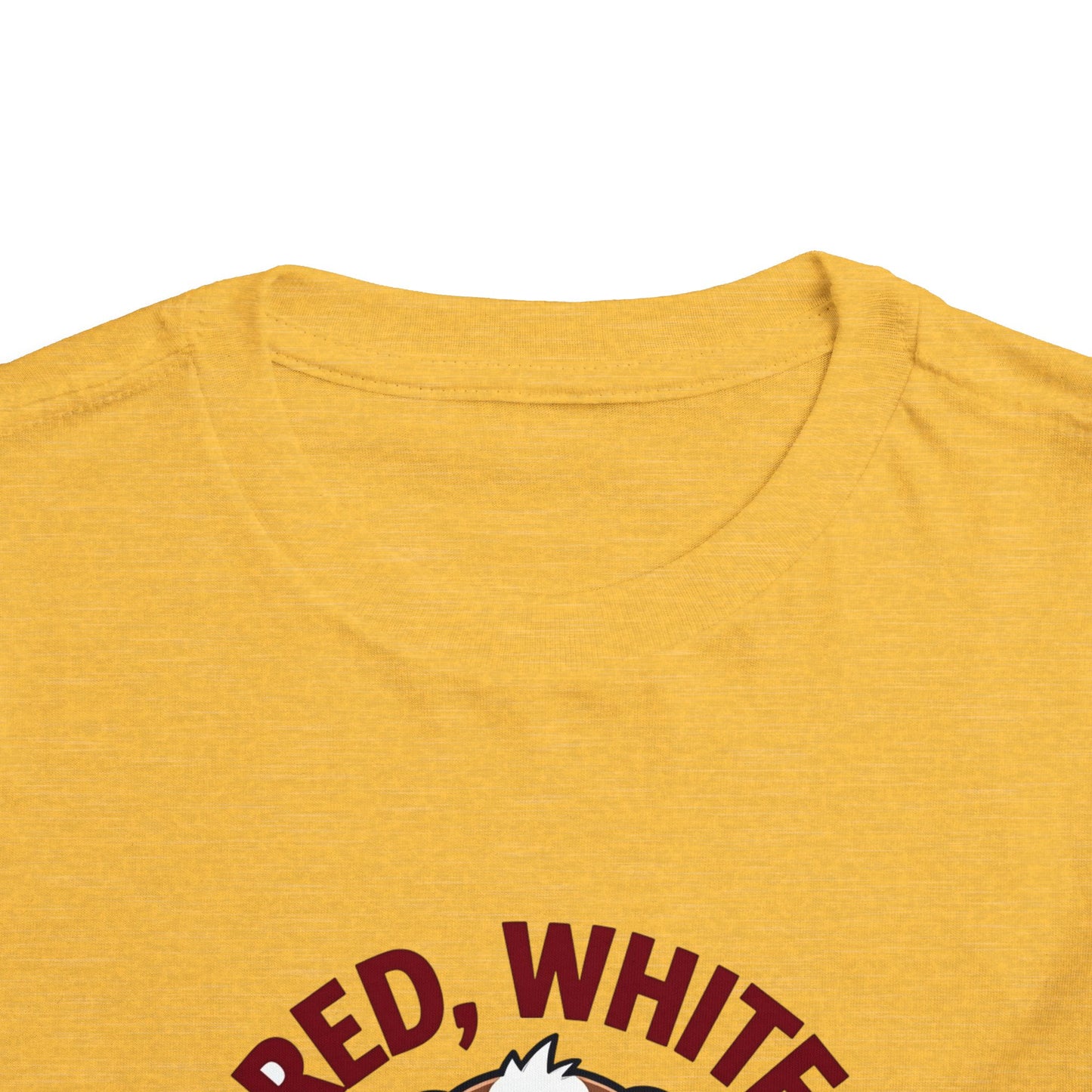 Red, White and Cute Dog Graphic Shirt Toddler Short Sleeve Tee