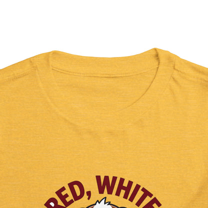 Red, White and Cute Dog Graphic Shirt Toddler Short Sleeve Tee